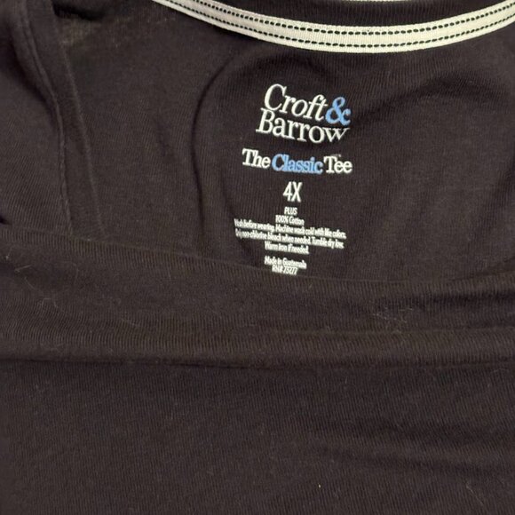 CROFT & BARROW Black Color Tee with Long Sleeves - 4x - Picture 2 of 16